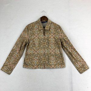 Pendleton Women's Large Multi-Color Printed 100% Cotton Collared Shirt Jacket